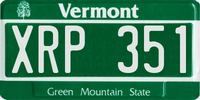 VT license plate XRP351