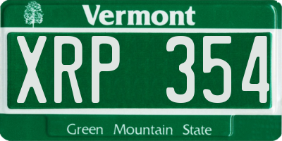 VT license plate XRP354