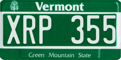VT license plate XRP355