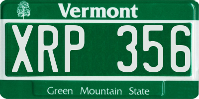 VT license plate XRP356