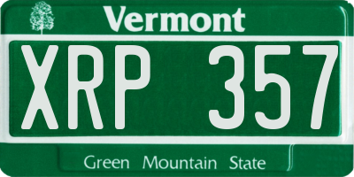 VT license plate XRP357