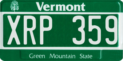 VT license plate XRP359