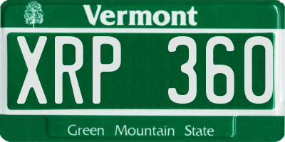 VT license plate XRP360
