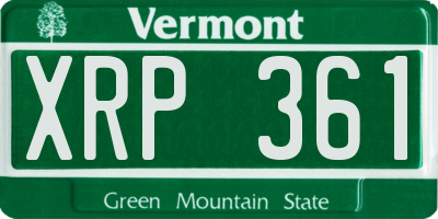 VT license plate XRP361
