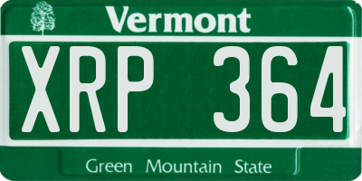 VT license plate XRP364