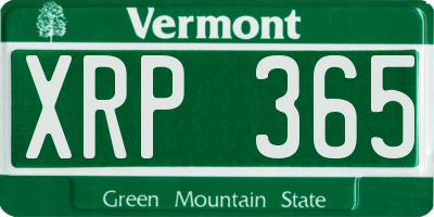 VT license plate XRP365