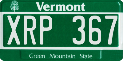 VT license plate XRP367