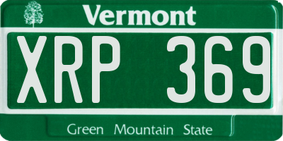 VT license plate XRP369
