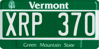 VT license plate XRP370
