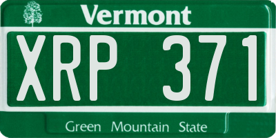 VT license plate XRP371