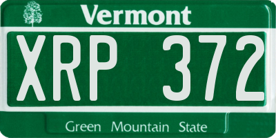 VT license plate XRP372