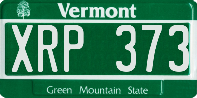 VT license plate XRP373