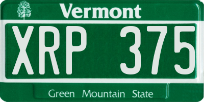 VT license plate XRP375