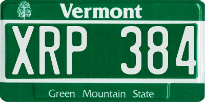 VT license plate XRP384