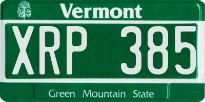 VT license plate XRP385