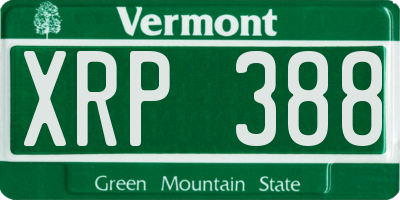 VT license plate XRP388