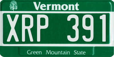 VT license plate XRP391