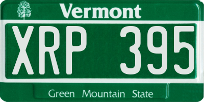 VT license plate XRP395