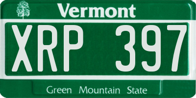 VT license plate XRP397