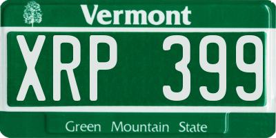 VT license plate XRP399