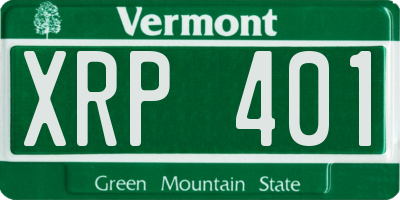 VT license plate XRP401