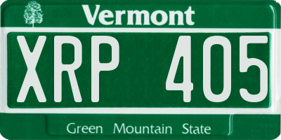 VT license plate XRP405