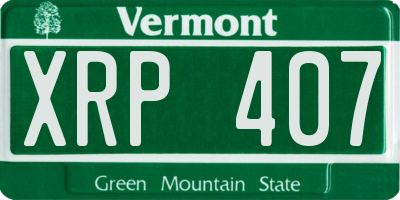 VT license plate XRP407