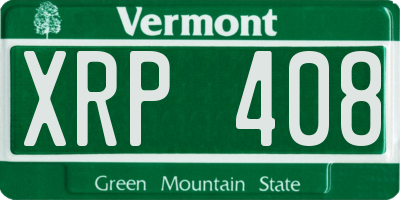 VT license plate XRP408