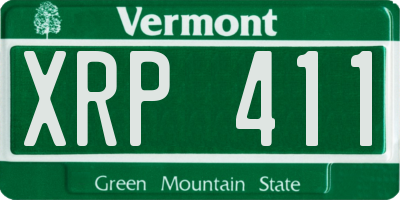 VT license plate XRP411