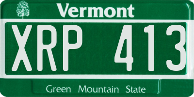 VT license plate XRP413