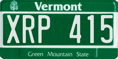 VT license plate XRP415