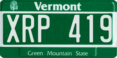 VT license plate XRP419