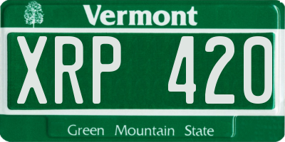 VT license plate XRP420
