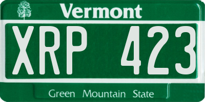 VT license plate XRP423