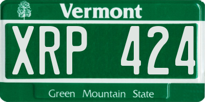 VT license plate XRP424