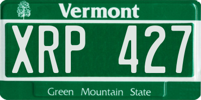 VT license plate XRP427