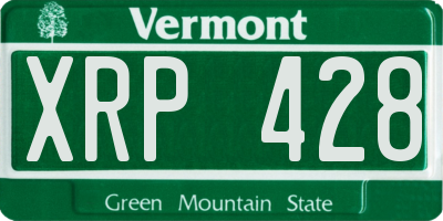 VT license plate XRP428