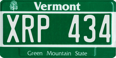 VT license plate XRP434