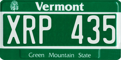 VT license plate XRP435