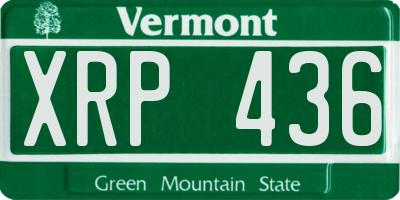 VT license plate XRP436