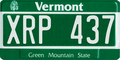 VT license plate XRP437