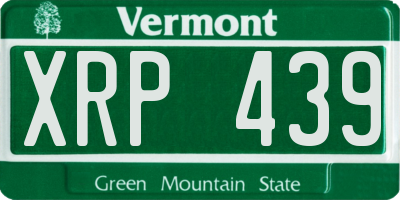 VT license plate XRP439