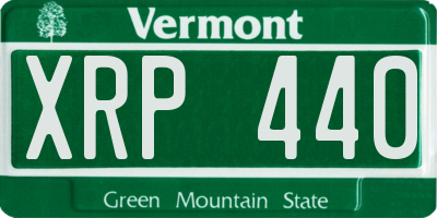 VT license plate XRP440