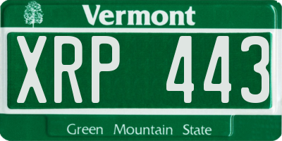 VT license plate XRP443