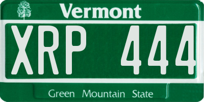 VT license plate XRP444