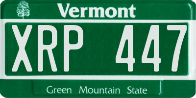 VT license plate XRP447
