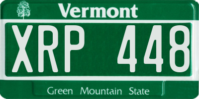 VT license plate XRP448