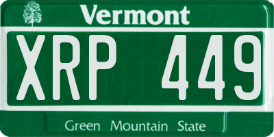 VT license plate XRP449
