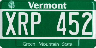 VT license plate XRP452