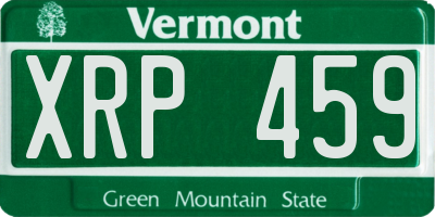 VT license plate XRP459